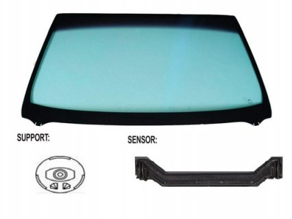 Acessar a peça Para-brisas verde controlo solar serigrafia modificada baseespelho friso inferior janela