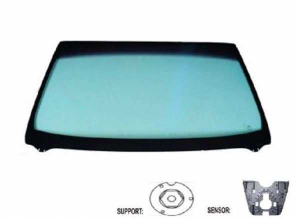 Acessar a peça Para-brisas verde acustico serigrafia sensor chuva/luz frisosuperior/inferior janela