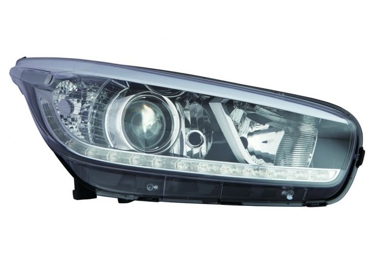 Acessar a peça Farol elétrico direito preto com motor LED H7 + H7 + H7 (até 2013)