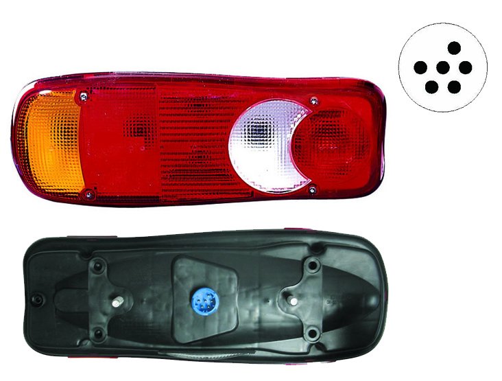 Acessar a peça Farolim traseiro esquerdo com luz de matrícula + conetor (24V)