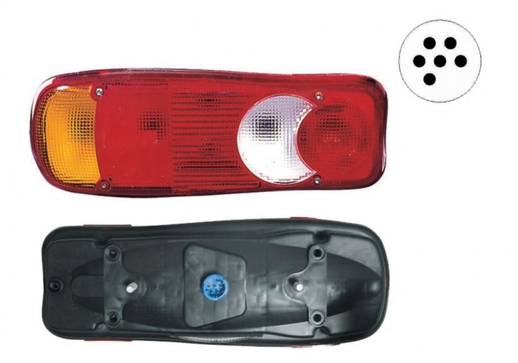 Luz traseira com luz de nevoeiro da retaguarda com refletor direito + conetor (24V) pour RENAULT MASCOTT  pour RENAULT MASCOTT
