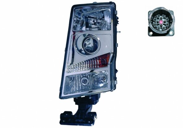 Acessar a peça Farol esquerdo elétrico H7 + H7 + H7 + H7 + H7 (redondo - 24V)