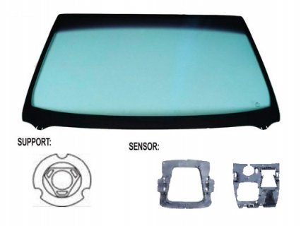 Acessar a peça Para-brisas verde acustico serigr. mod. base esp. sensor chuva friso sup/inf câmara janela de vidro