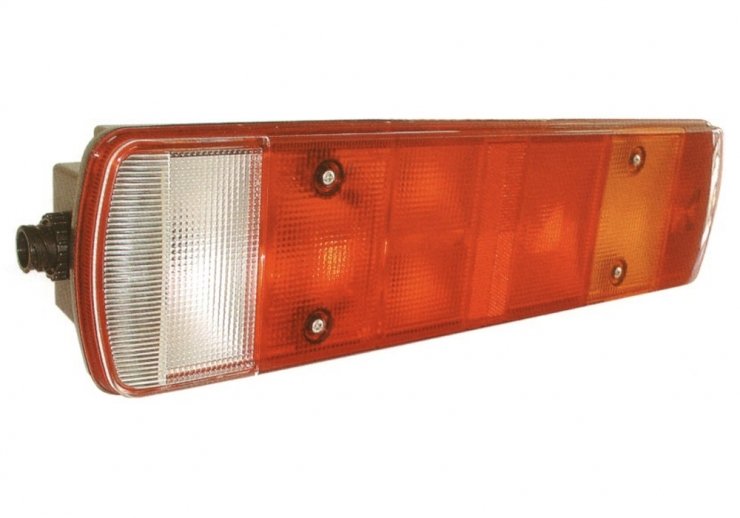 Luz traseira direita reflectora (Luz de marcha-atrás, luz de nevoeiro da retaguarda e luz da chapa de matrícula, 152 mm) pour VOLVO FM 9  pour VOLVO FM 9