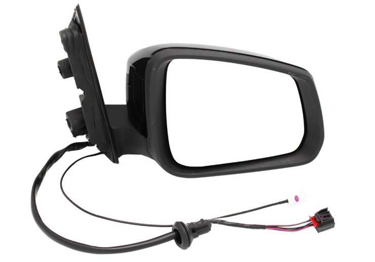 Espelho retrovisor elétrico direito, convexo, aquecido, rebatível, com antena, preto brilhante (5 pinos) VOLKSWAGEN-CADDY pour VOLKSWAGEN CADDY  pour VOLKSWAGEN CADDY