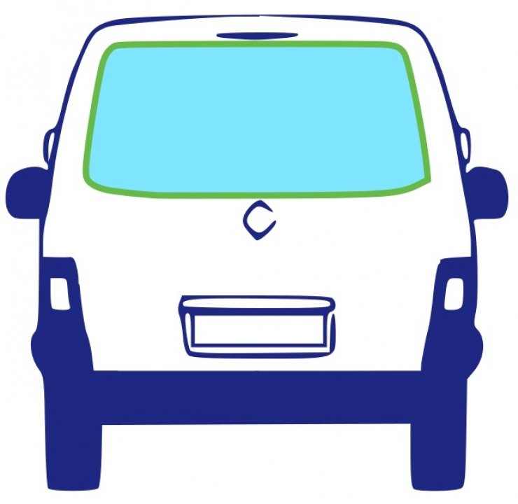 Acessar a peça Vidro traseiro tingido de verde térmico