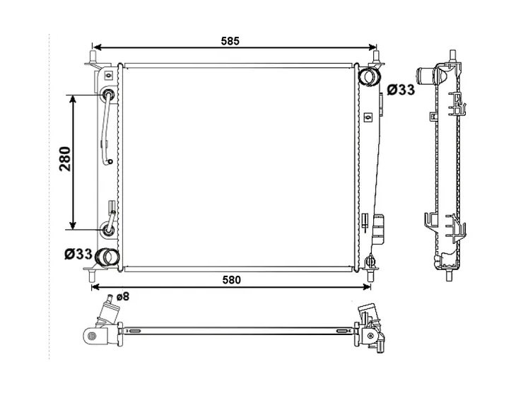 Acessar a peça Radiador 1.6L CVVT, Bifuel  1,6L CRDi VGT