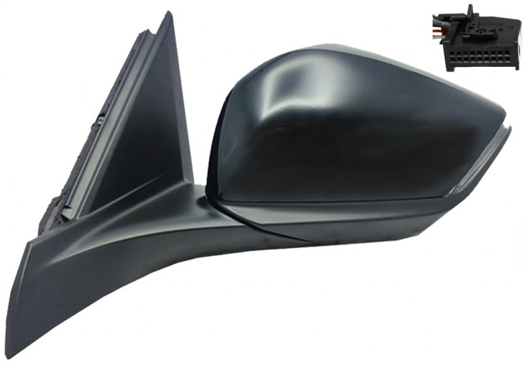 Acessar a peça Espelho retrovisor elétrico esquerdo, convexo, aquecido, rebatível, com indicador e luz de cortesia (9 pinos)