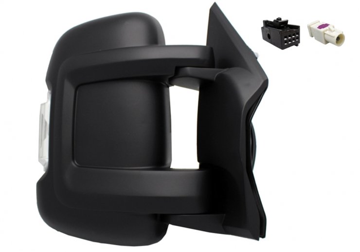 Espelho retrovisor elétrico direito, ângulo morto, convexo, aquecido, com indicador, antena (8 pinos) (curto) FIAT-DUCATO pour CITROEN JUMPER  pour CITROEN JUMPER