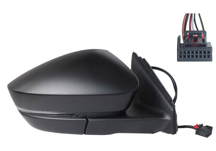 Espelho retrovisor elétrico direito, convexo, aquecido, com indicador, LED (6 pinos) SKODA-KAROQ pour SKODA KAROQ  pour SKODA KAROQ