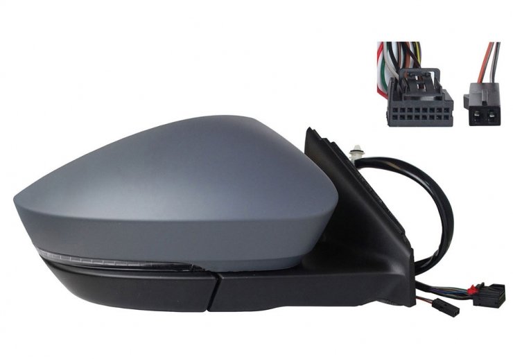 Espelho retrovisor elétrico, direito, convexo, aquecido, preparado, rebatível, com indicador, LED, side (10 pinos, 2 pinos) SKODA-KAROQ pour SKODA KAROQ  pour SKODA KAROQ