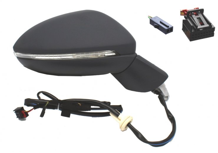 Espelho retrovisor elétrico, direito, convexo, aquecido, preparado, com indicador, side (9 pinos) VOLKSWAGEN-GOLF pour VOLKSWAGEN GOLF  pour VOLKSWAGEN GOLF