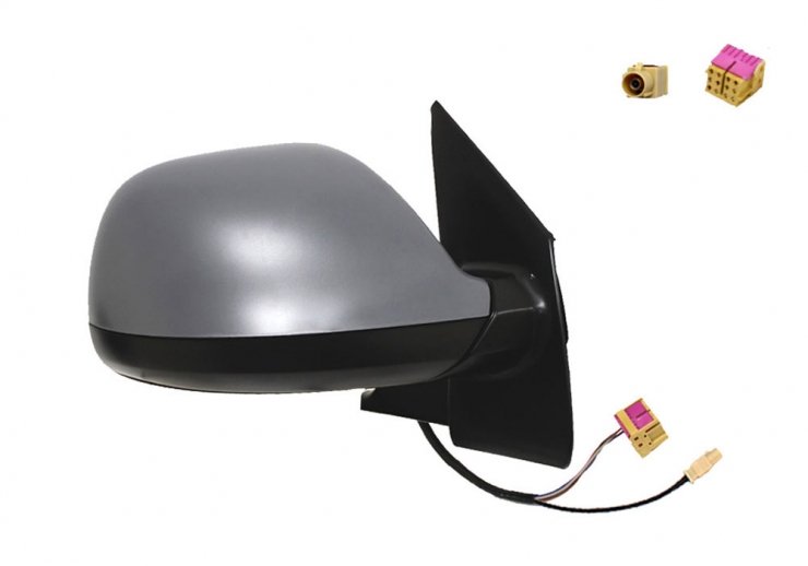 Espelho retrovisor elétrico direito, convexo, aquecido, preparado, rebatível eletricamente, com antena (9 pinos) VOLKSWAGEN-TRANSPORTER T5 pour VOLKSWAGEN TRANSPORTER  pour VOLKSWAGEN TRANSPORTER