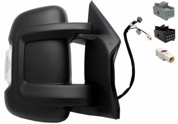 Acessar a peça Espelho retrovisor elétrico direito, convexo, aquecido, rebatível, com indicador, antena, (10 pinos) (curto)