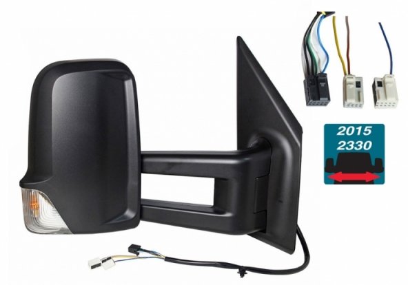 Acessar a peça Espelho retrovisor elétrico direito, convexo, aquecido, com indicador (6 pinos, 2 pinos) (médio)