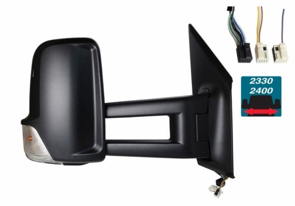 Acessar a peça Espelho retrovisor elétrico direito, convexo, aquecido, com indicador (6 pinos, 2 pinos) (longo)