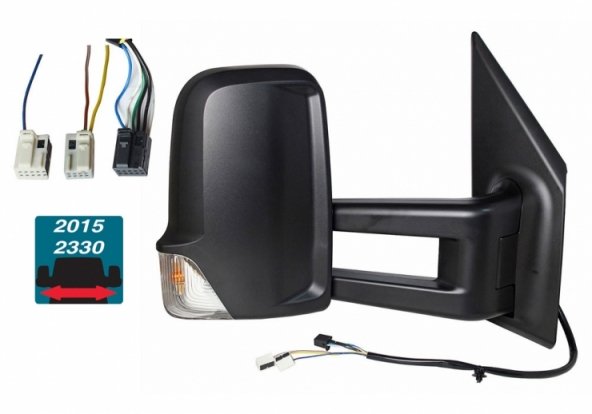 Acessar a peça Espelho retrovisor elétrico, direito, convexo, aquecido, com indicador, side (6 pinos, 2 pinos) (longo)