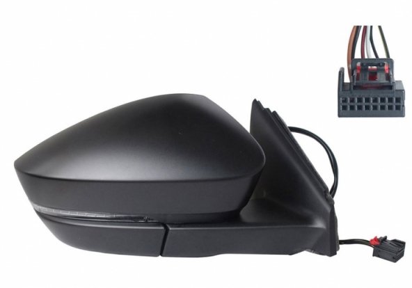 Acessar a peça Espelho retrovisor elétrico direito, convexo, com indicador, LED (5 pinos)