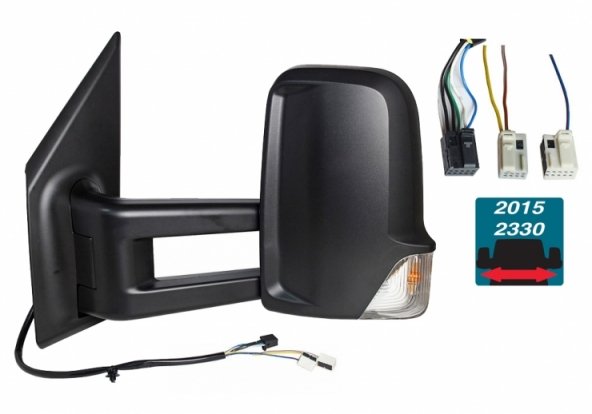 Acessar a peça Espelho retrovisor elétrico esquerdo, convexo, aquecido, com indicador (2 pinos, 6 pinos) (médio)