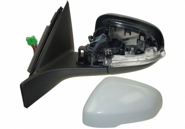 Acessar a peça Espelho retrovisor elétrico esquerdo, asférico, aquecido, preparado, rebatível, com indicador, sonda, cortesia, LED (10 pinos)