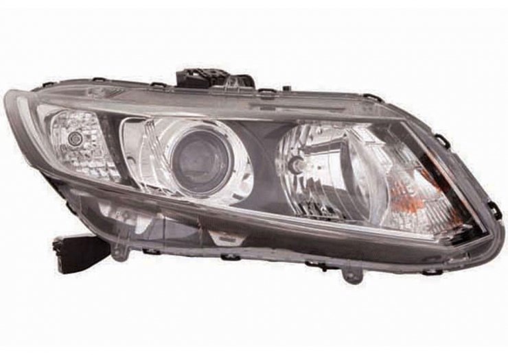 Acessar a peça Farol elétrico direito preto com farol de circulação diurna H11 + HB3