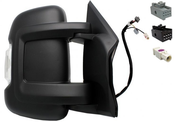 Acessar a peça Espelho retrovisor elétrico direito, convexo, aquecido, rebatível, com indicador, antena, (10 pinos) (curto)