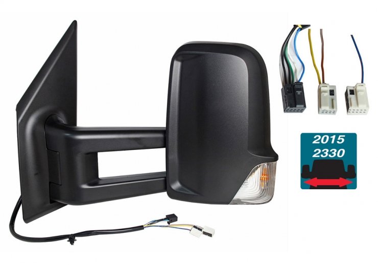 Acessar a peça Espelho retrovisor elétrico esquerdo, convexo, aquecido, com indicador, side (6 pinos, 2 pinos) (longo)