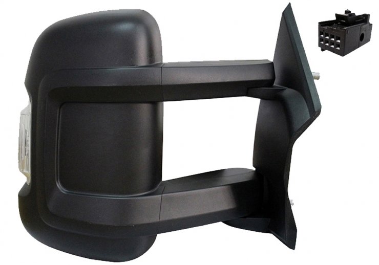 Acessar a peça Espelho retrovisor manual, direito, convexo, com indicador (2 pinos) (longo)