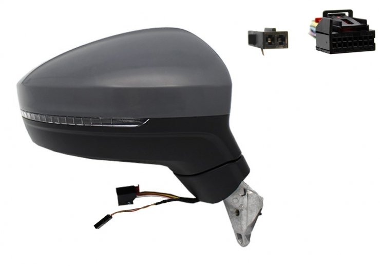 Espelho retrovisor elétrico direito, convexo, aquecido, preparado, com indicador, LED, side (8 pinos) VOLKSWAGEN-TIGUAN pour VOLKSWAGEN TIGUAN  pour VOLKSWAGEN TIGUAN