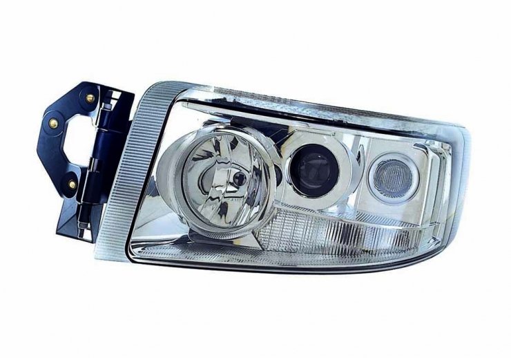 Farol manual esquerdo, cromado, H1+H3+H7 (24V) MAN-TGE pour RENAULT PREMIUM  pour RENAULT PREMIUM