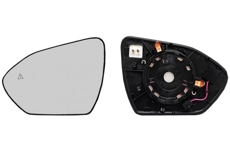 Acessar a peça Vidro + suporte do espelho retrovisor esquerdo, convexo, aquecido, side (4 pinos)