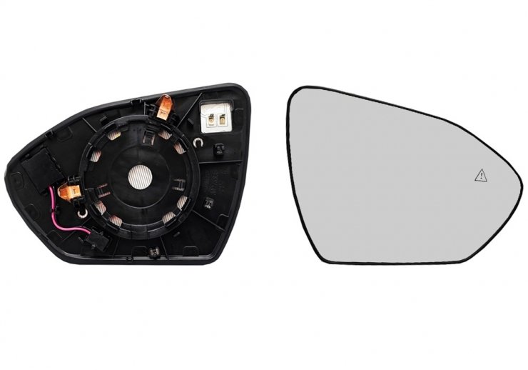 Acessar a peça Vidro + suporte do espelho retrovisor direito, convexo, aquecido, side (4 pinos)