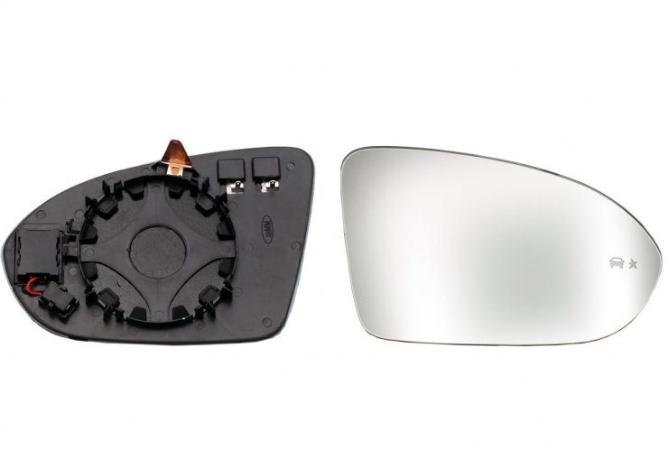 Acessar a peça Vidro + suporte espelho retrovisor direito, convexo, aquecido, side