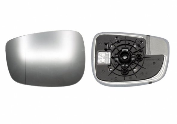 Acessar a peça Vidro + suporte do espelho retrovisor esquerdo, asférico, aquecido Acessar a peça Vidro + suporte do espelho retrovisor esquerdo, asférico, aquecido