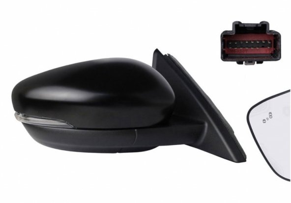 Acessar a peça Espelho retrovisor elétrico direito, convexo, aquecido, preparado, rebatível, com indicador, cortesia, memória, side (15 pinos)