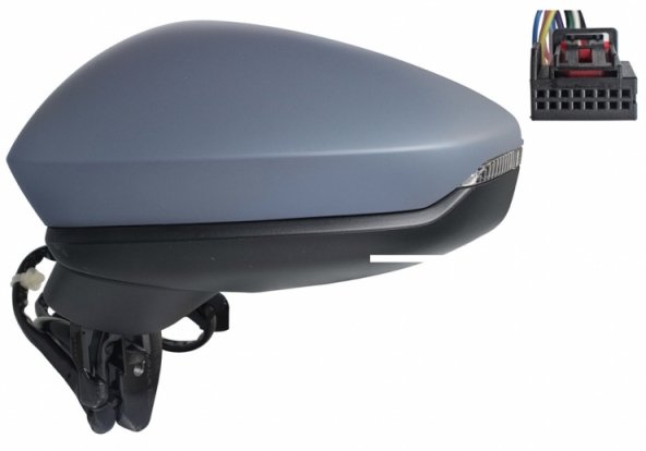 Acessar a peça Espelho retrovisor elétrico esquerdo, asférico, aquecido, preparado, com indicador, LED (6 pinos)