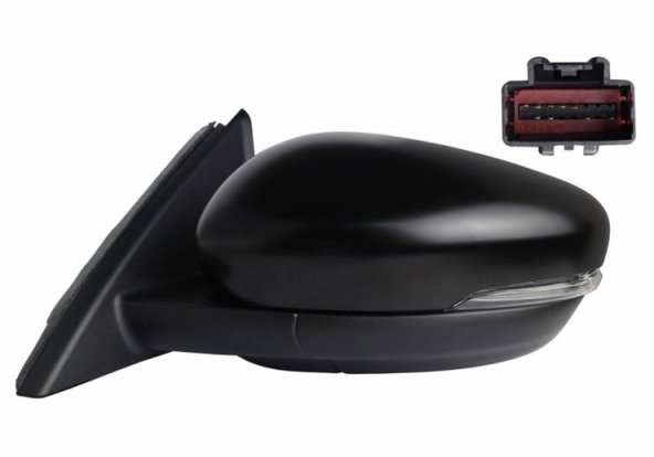 Acessar a peça Espelho retrovisor elétrico esquerdo, convexo, aquecido, preparado, rebatível, com indicador, cortesia (9 pinos)