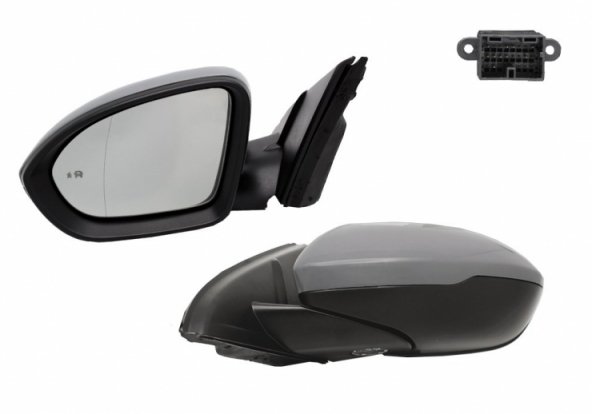 Acessar a peça Espelho retrovisor elétrico esquerdo, asférico, aquecido, preparado, rebatível, cortesia, side (10 pinos)