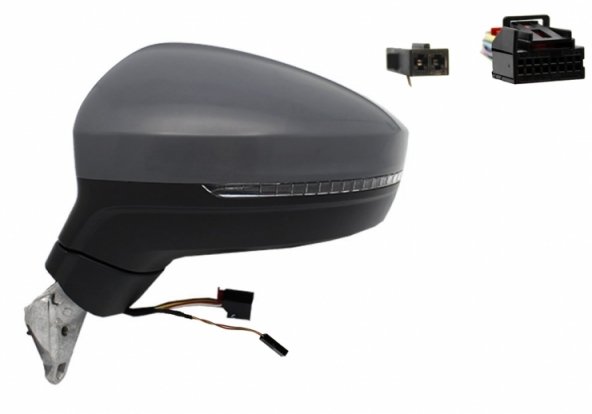 Acessar a peça Espelho retrovisor elétrico esquerdo, asférico, aquecido, preparado, com indicador, LED, side (8 pinos)