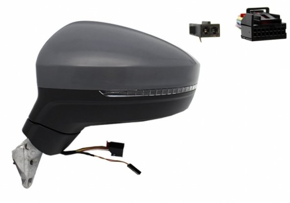 Acessar a peça Espelho retrovisor elétrico esquerdo, asférico, aquecido, preparado, rebatível, com indicador, cortesia, side (11 pinos)