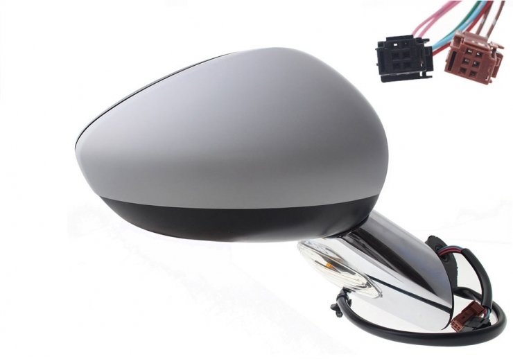 Acessar a peça Espelho retrovisor elétrico direito, convexo, preparado, com indicador, sonda, base cromada (7 pinos)