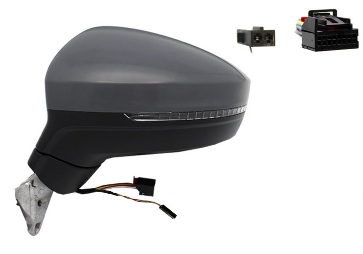 Acessar a peça Espelho retrovisor elétrico esquerdo, asférico, aquecido, preparado, rebatível, com indicador, cortesia, side (11 pinos)