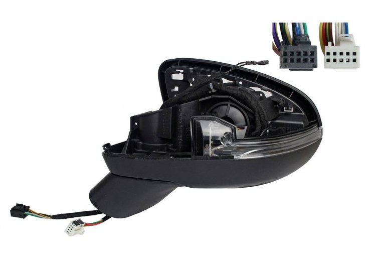 Acessar a peça Corpo do espelho retrovisor elétrico esquerdo, aquecido, rebatível, indicador, cortesia, memória, LED, electrocrómico (5 pinos, 8 pinos)