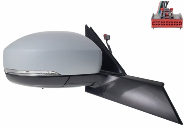 Acessar a peça Espelho retrovisor elétrico direito, convexo, aquecido, preparado, rebatível, com indicador, cortesia, memória, LED, side (16 pinos)