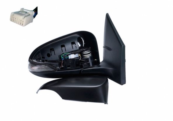 Acessar a peça Espelho retrovisor elétrico direito, convexo, aquecido, preparado, rebatível, com indicador (9 pinos)