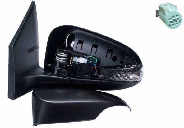 Acessar a peça Espelho retrovisor elétrico esquerdo, convexo, preparado, com indicador (5 pinos)