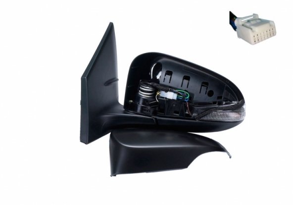 Acessar a peça Espelho retrovisor elétrico esquerdo, convexo, aquecido, preparado, rebatível, com indicador (9 pinos)