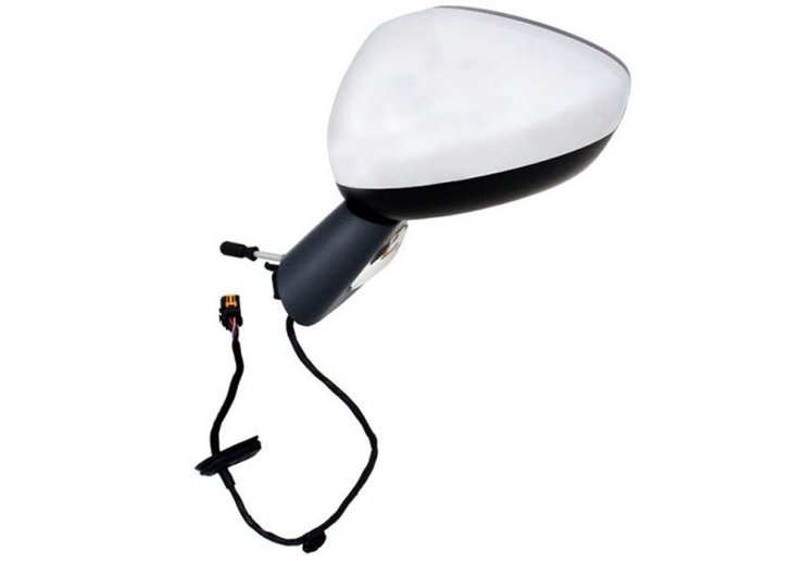 Acessar a peça Espelho retrovisor elétrico esquerdo, convexo, aquecido, rebatível, com indicador, cromado (8 pinos)