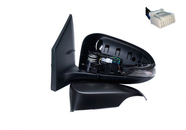 Acessar a peça Espelho retrovisor elétrico esquerdo, convexo, aquecido, preparado, rebatível, com indicador (9 pinos)