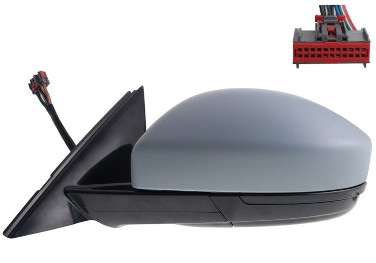 Espelho retrovisor elétrico esquerdo, convexo, aquecido, preparado, com indicador, sonda, cortesia, LED (9 pinos)  pour JAGUAR E-PACE  pour JAGUAR E-PACE